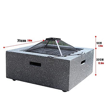 Outdoor Fire Pit Garden Wood-Burning Fire Pit Grill Table Set, Outdoor Backyard Patio Fireplace Fire Bowl, with Sparkle Screen Cover and Poker