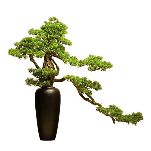 Artificial Bonsai Artificial Bonsai Welcoming Pine Landscape Green Plants Home Bonsai Pine Tree Decorations Artificial Bonsai Tree (Color : Brass)