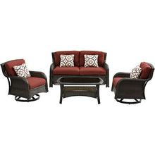 Hanover Strathmere Outdoor 4-Piece Conversation Set Crimson Red