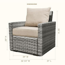 Honeycomb Outdoor Carmel Modular Patio Chair with Deep Seat Cushion