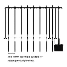 Electric Shish Grill Kabob Set, Stainless Steel Automatic Rotating Skewer Turner with 9pcs Skewers, Rotating Gear Design, High Torque, BBQ Grill Rack for Outdoor Camping