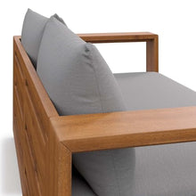 Modway Tahoe Acacia Wood Outdoor Patio Loveseat in Natural Light Gray with Weather-Resistant Cushions - Ideal as a Patio Couch, Outdoor Sofa, or Wood Couch