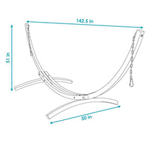 Sunnydaze Curved Wooden Hammock Stand for Outside, Heavy Duty, Large