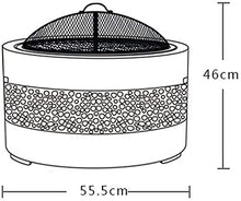 Large Fire Pit Fire Bowl with Grill Gray Cast Iron Brazier Heater Multifunctional Camping Bowl BBQ for Backyard,Camping,Picnic,Bonfire,Garden (Black) (Black) (Black)