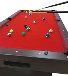 SIMBASHOPPING USA 7 Feet Billiard Pool Table Snooker Full Set Accessories Game mod. RED Devil Brown Red