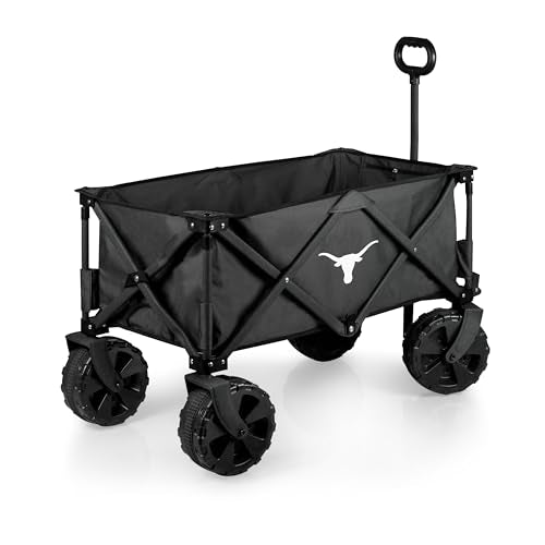 PICNIC TIME NCAA Texas Longhorns Adventure Wagon All-Terrain Folding Beach Wagon with Big Wheels, Sport Utility Wagon, Garden Wagon Collapsible, Wagon Cart, (Dark Gray)