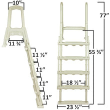 Aqua Select Anti-Slip in-Pool Safety Stairs with Outside Flip-Up Ladder
