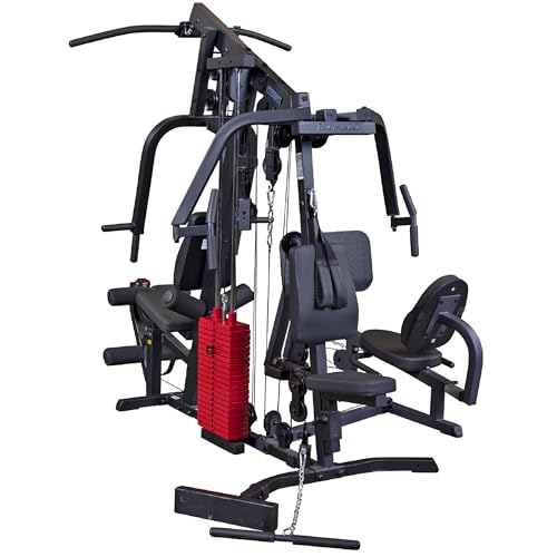 Body-Solid Multi-Station Home Gym 210lbs Red Stack Black Leg Press