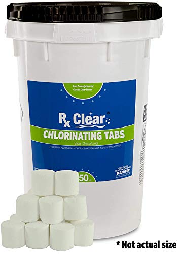 Rx Clear 1-Inch Stabilized Chlorine Tablets for Pools & Spas UV Protected 1200 Lbs