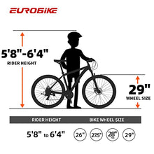 EUROBIKE Mountain Bike 29" Men Lightweight Aluminum Frame 21-Speed Bicycles for Mens Bikes (Silvery)