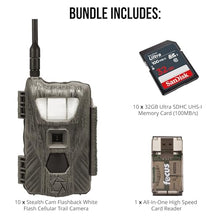Stealth Cam Flashback 40MP Cellular Trail Camera 10-Pack with 32GB Memory Cards and Card Reader