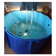 Zfmnoyev Pool Above Ground with Drain Valve, Round Koi Pond Show Tank, Flexible PVC Liner with Frame, Outdoor Large Fold Aquarium Children's Pool Fish Tank, Easy to Install(1x0.6 m/39.4x23.6 in)