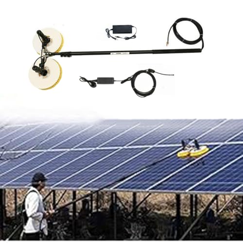 Double Head Solar Cleaning Brush,Solar Photovoltaic Cleaning Machine,Photovoltaic system cleaning device,with Rotating brush head,Strong Cleaning Power,7.5m