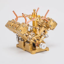 YounggDiy RW-V4 Mini Steam Engine That Runs, Double Cylinder Reciprocating for 90-150cm Steamships, Forward and Reverse Rotation (Boiler Not Included)