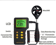 FRAHS Anemometer, Handheld Anemometer, Digital LCD Backlight Measures Wind Speed Meter for Measuring Wind Speed