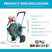 ZGLINMZ Flexible Hose Reel Mobile Garden Hose Cart, Garden Hose Reel, Garden Hose Reel with Wheels, Water Pipe Storage Rack (Hose Cart+40m Pipe)