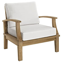 Modway Marina Premium Grade A Teak Wood 8-Piece Outdoor Patio Furniture Set in Natural White