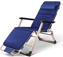 sdneNest Folding Deck Chair Zero Gravity Recliner Chairs Padded Seat Adjustable Patio with Lumbar Support Pillow Multicolor Optional Sun Lounger Garden-One Size_Navy.Navy-One Size
