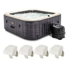 Intex PureSpa Plus Greystone 6 Person Inflatable Outdoor Hot Tub 94" Square Spa with 170 AirJets