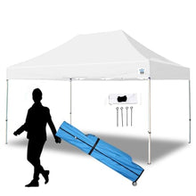 King Canopy Tuff Tent 10-Feet by 15-Feet Instant Pop up Canopy, 1-Inch White Aluminum Frame, Guy Ropes and Stakes, White Cover