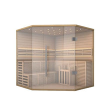 ALEKO Traditional Indoor Sauna Canadian Hemlock Wood 5-6 Person LED Lights Wet Steam Dry Sauna UL Certified 6kW Harvia Sauna Heater SEA5JIU