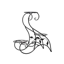 SIDUFHAOPKLL 3 Tiers Wrought Iron Plant Stand Minimalist Flower Pot for Home Decor Display Shelf-Coffee(E)