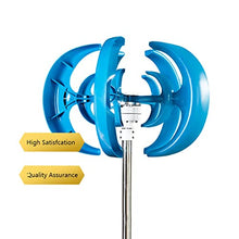 OLONETO 1200W 12V 24V 5 Blades Wind Power Generator+MPPT Controller Lantern Vertical Shaft Wind Power Generator Kit for Home Mixed Lights (Color : Blue B, Size : 12v)