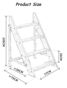 ZOCWJK Metal Plant Stand Display Holder with 4 Steps Ladder Design for Indoor and Outdoor Use Flower Pot Rack Storage Shelf for Home Garden Patio Decor,