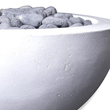 29" Premium Vivid 2" Concrete Fire Bowl - (Ivory-White) Cement Round Natural Gas Fire Pit - Outdoor Fire Table with Key Valve GFRC (29" Diameter x 13" High) - E-VIVID2-I-NG