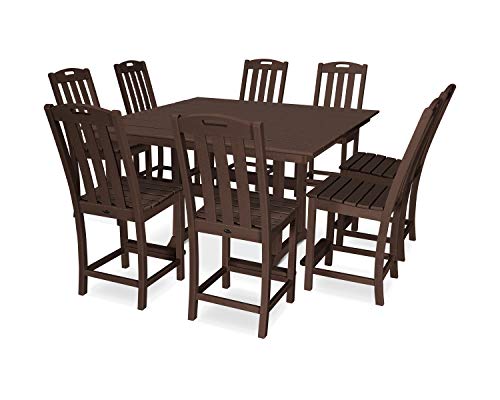 Trex Outdoor Furniture™ Yacht Club 9-Piece Farmhouse Trestle Side Chair Counter Set in Vintage Lantern