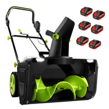 22" Electric Snow Removal Machine,Hand Push Snow Sweeper 6Batteries