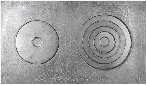CKG Cast Iron Stove Kazan Kitchen Flange Oven Rings BBQ Grill Flat Pan for Cooking, Simmer Plate for Gas Burners 28x18 inches, Iron Heat Diffuser