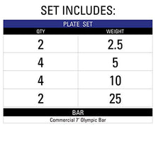 XMark Black Diamond Olympic Weight Plates and Barbell Set