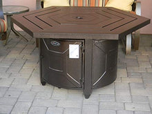 Hiland F-HEX-FPT Fire Pit Propane Heater w/Glass, Hexagon, Hammered Bronze