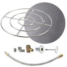 Spotix HPC Match Lit Fire Pit Burner Kit (FPS48HCKIT-PAN-NG-MSCB), Round, 48-Inch Burner, 54-Inch Flat Pan, Natural Gas, Polished Chrome, with Flange, Key, Valve, Flex Line and Fittings