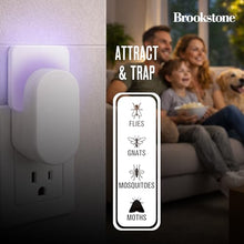 Brookstone Plug-in Flying Insect Trap, White – UV Light Indoor Bug Trap with 2 Glue Board Refills, Quiet & Mess-Free Device for Home, Kitchen & Office