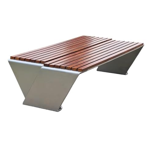 LINKIO Patio Benches for Outdoors Stainless Steel Outdoor Park Chair Plastic Wood Leisure Backrest Seat Sun Protection Long Bench Garden Benches for Outdoors