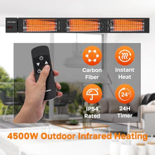 ThermoMate Infrared Outdoor Patio Heater, 4500W Carbon Fiber Heating for Porch, Deck, Garage with Remote 24 Hours Timer, Hard Wired 240V