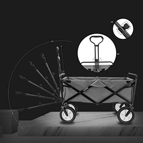 5sssallefaa Folding Wagon Portable Garden Cart 60kg Capacity Collapsible Gray