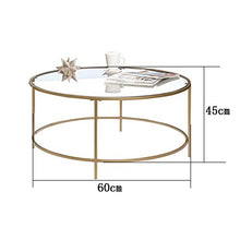 JHFSDFHKV Coffee Table Nordic Transparent Tempered Glass Living Room Sofa Table Balcony Garden Round Leisure Table，23.6''x17.7''