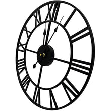 PPXCZZ 40cm Outdoor Garden Wall Clock, Large Retro Roman Numerals, Weatherproof Powder-Coated Iron, Silent Quartz(Gold,60cm)