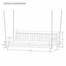 Cambridge Casual Robin Mahogany Wood 6 FT Porch Swing Bed, Upgraded Patio Porch Swing Daybed with Thick Oyster Cushion Support, 750 LBS, Outdoor Swing Bed for Garden, Backyard, or Porch