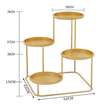 Multifunctional Flower Rack Metal Iron Plant Stand Garden Display Shelf Living Room Decoration Golden Storage Organizer