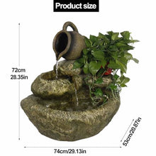 Outdoor Solar Water Fountain, Waterfall Fountains with LED Lights, Garden Cascading Rock Feature, Large Water Feature for Backyard, Patio, Deck, Porch