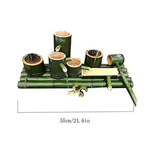 Garden Fountain Garden Water Feature Solar Fountain Bamboo Fountain Outdoor Fountain Used for Fish Tank,Pond Or Garden Decor Looks Very Interesting Desktop Fountain,Green,7(55Cm/21.6In)