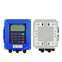 Water Flow Meter, TUF-2000B Wall Mounted Water Flow Meter Transducer TS-2/TM-1-HT Optional SD Storage Clamp Sensor Liquid Ultrasonic Flowmeter,for Outdoor Garden Hose Watering(Host and TS-2 TM-1)