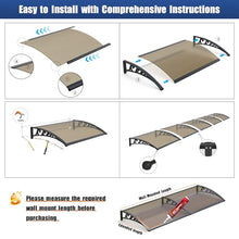 NEBAIKA Awning for Door Entrance 60x160 – Upgraded Seamless Integrated Polycarbonate Window Awnings Exterior with ABS Bracket, UV Protection Rain & Snow Over Door Awning for House Patio Porch