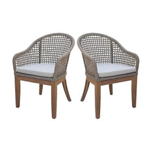 IC INTERNATIONAL CONCEPTS Set of Two Outdoor Teak Patio Dining Chairs with Cushions Natural