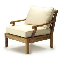 WholesaleTeak Luxurious 4 Piece Teak Sofa Chair Set - 2 Lounge Chairs, Ottoman & Side Table - Sack Collection