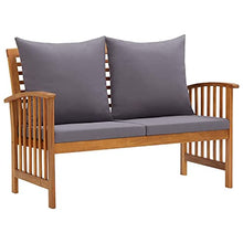 YNGBHFNOP Ensemble Salon de Jardin en Acacia Massif Gris Anthracite avec Finition Huilée, 5 Pièces Confortable et Élégant Pour Terrasse, Balcon ou Jardin, Meuble d'Extérieur Résistant aux Intempéries
